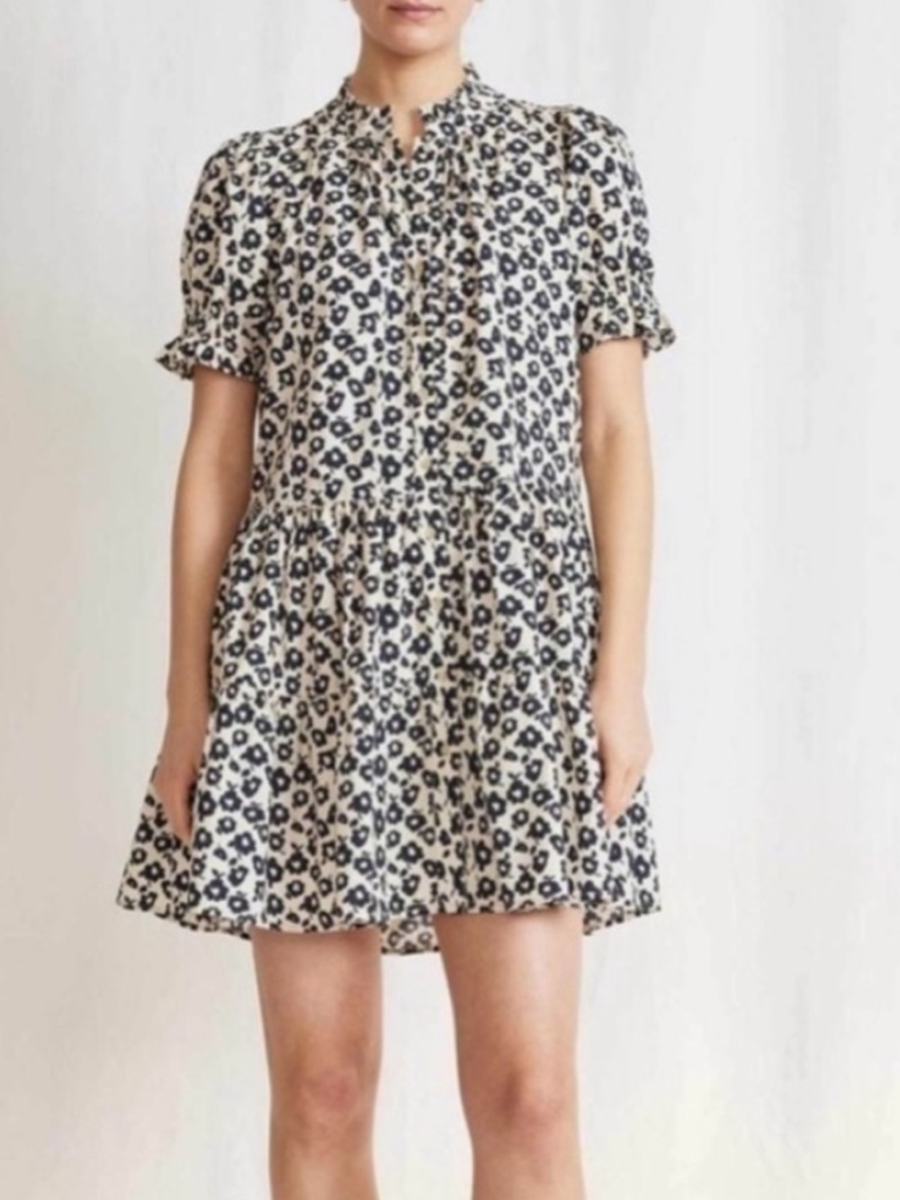 Apiece Apart Las Alturas Dress in Floral Cream and Black